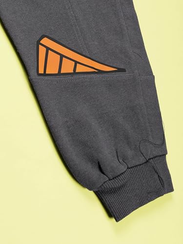 Image of KiddoPanti Boys Solid Fleece Cargo Track Pants | Cotton Poly Fleece Fabric | Ankle Length Jogger | 2 Cargo Pocket,1 Side Pocket | Elastic Waist & Drawcord | Jogger Track Pants