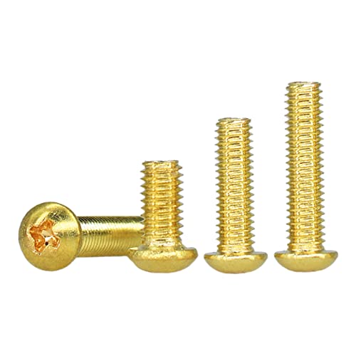 MACHSWON 10PCS M2.5 Brass Cross Round Head Machine Screw M2.5 * 4mm Brass Screw Threaded Cross Head Copper Screws - Image 3