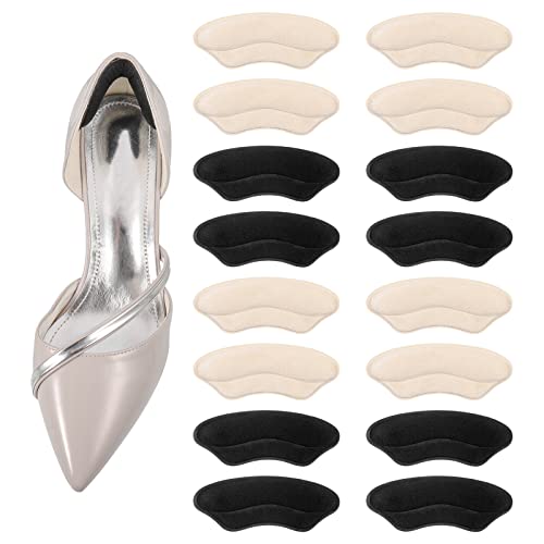 Thursday April 8 Paar/16 Stück Fersenpolster, Fersenschutz für Schuhe, Ferseneinlage für Lockere Schuhe Fersenfüller Schuhe zu groß für Die Meisten Damen Men Schuhe (Apricot, Schwarz) Cover