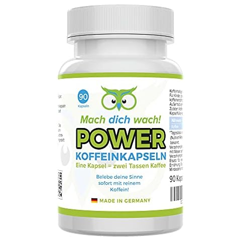 Koffein Kapseln - Qualität aus Deutschland - 200mg Koffein - hochdosiert - ohne Zusatzstoffe - vegan - kleine Kapseln statt große Koffeintabletten - Mach dich wach!® Cover