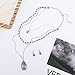 Bocar 3 Layer Jewelry Set Long Chain Pendant Bead Necklace Earring for Women