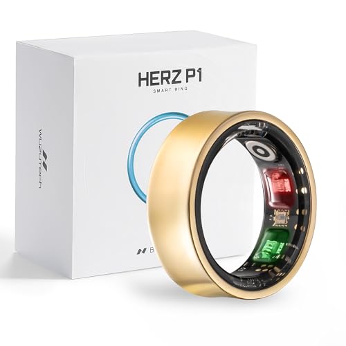 Herz P1 Smart Ring for Women & Men - (Size 6) 24/7 Health Metrics Fitness Ring, Tracks 20+ Biometrics, 6 Day Battery Life, Waterproof Stainless Steel, Free APP for iOS Android, No Subscription by WuzuTech - Used condition - US$55.83