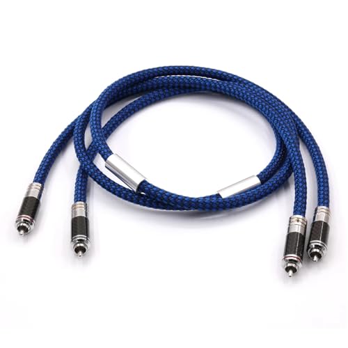 Pair 6N Silver Plated RCAA Audio Cable Carbon Fiber 2 RCAA to 2 RCAA Male Plug HiFi Dual Interconnector Cable for Audio Equipment(3m) miniatura 3