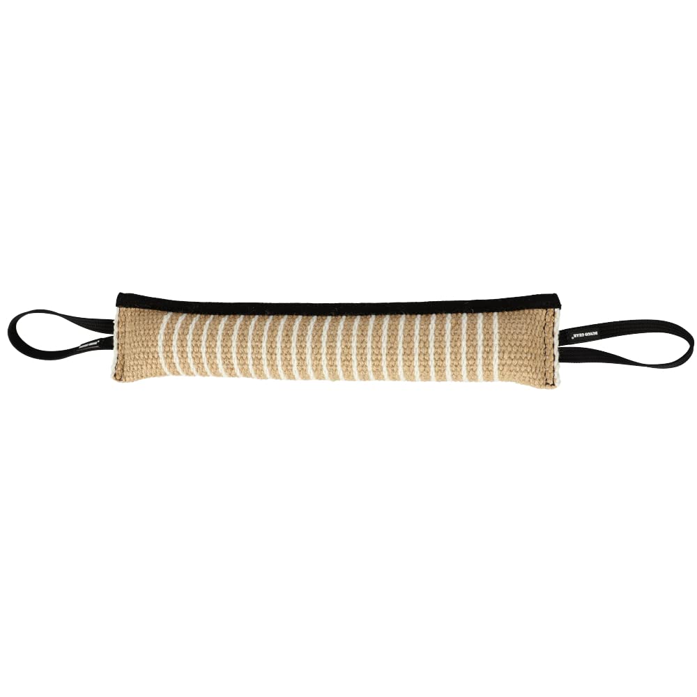 DINGO GEAR Extra Strong Jute Tug 2 Handles Reinforced Dog Tug for Bite Training 60 x 8 cm S00151
