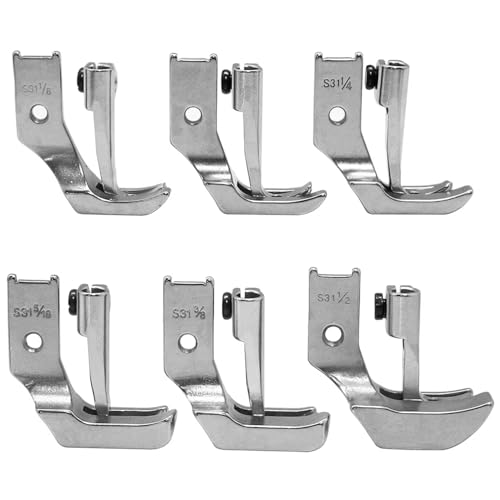 Fbshicung 6SET Piping Walking Presser feet Compatible with CONSEW 206RB 225 226R JUKI LU-562/563/1508 Single Needle Industrial Machine Walking Foot(S32 1/8+3/16+1/4+5/16+3/8+1/2) by Fbshicung - Image 5