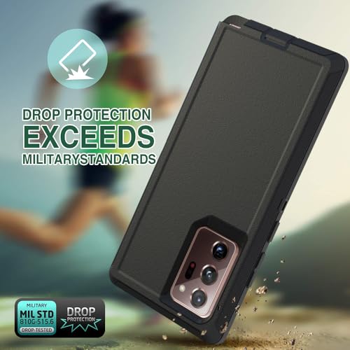 Image of Case for Galaxy Note 20 Ultra, Heavy-Duty Tough Rugged Shockproof Drop Protective Cover Cases for Samsung Galaxy Note 20 Ultra, Black