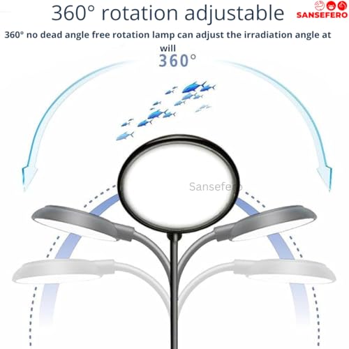 Image of SANSEFERO Aquarium LED Light for Fish Tank High Brightness Clip Lamp with 360 Flexible Suitable for 1-2 Feet Tank 6.4W (LY-307)