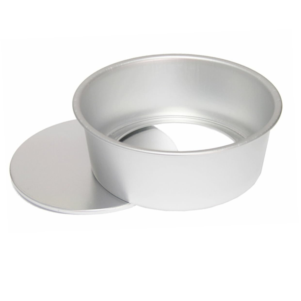 Ciieeo 2pcs Round Cake Pan Mold Non Stick Anodized Aluminum Baking Molds for Cakes Cheesecakes Desserts Easy Release Removable Bottom Silver Finish