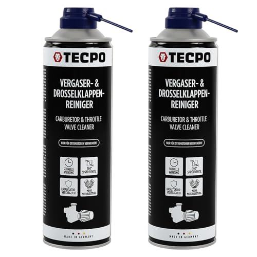 TECPO Limpiador de carburadores y válvulas de mariposa, 2 x 500 ml disolvente AGR válvula limpiador carburetor Cleaner inyectores inyectores limpiador de boquillas limpiador de aspiración