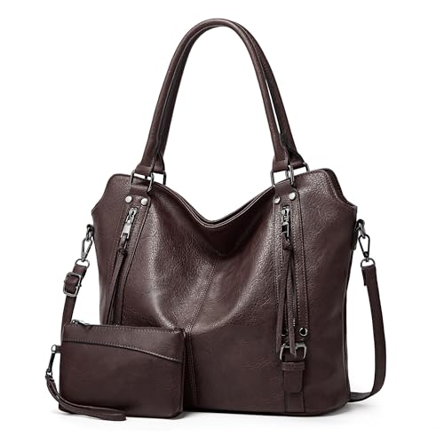 Tote Bag for Women Fashion Hobo Bags Large Faux Leather Purse and Handbags Crossbody Shoulder Bag and Wallet Set