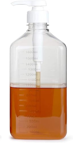 Botella con bomba de presión simple de 54.1 fl oz, jarabe vacío, salsas de ketchup y condimentos, dispensador de jarabe de café de plástico para