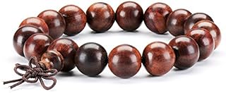 12mm Sandalwood Bead Bracelet Tibetan Meditation Buddhist Prayer Mala Elastic Bracelet