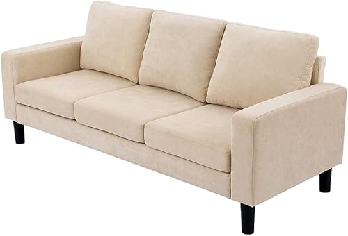 Miniatura 2 de Panana Sofá modular convertible en forma de L sofá de 2 plazas y 3 plazas con tela de lino tapizada para sala de estar apartamento oficina beige 3