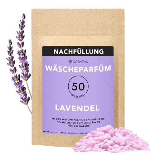 Preisvergleich Produktbild Cosmeau Wäscheparfüm Perlen Lavendel Nachfüllpackung - Nachhaltige Duftperlen für Waschmaschine - Bis zu 50 Waschladungen und 24 Wochen Frische - Plästik Frei, Vegan & Zero Waste