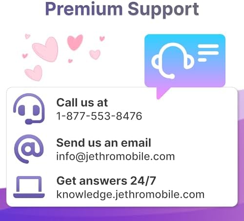 Jethro Mobile USA SIM Card (Uses T-Mobile), 7GB High-Speed 4G/5G Data, Unlimited Talk, Text, & Basic Data, Same Day Activation, Data Usage Tracking, US SIM Card for Canadian Travelers (7-Days) - 4