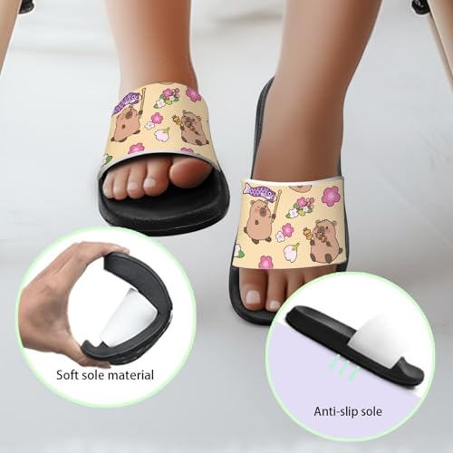 Image of Unisex Slides for Girls Boys Comfortable Slippers Slides Non-slip Shower Shoes House Fashion Thick for Indoor & Outdoor Gifts