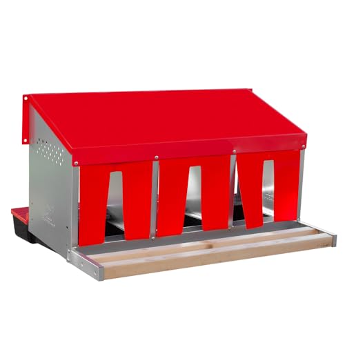 RentACoop Roll-Out Reversible Nesting Box Suite (3 Compartment) for Chickens, Ducks, Poultry