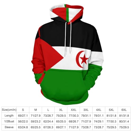 Sweat à capuche Sahara Occidental pull imprimé 3D mixte - 4