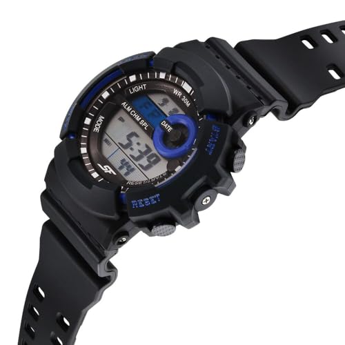 Image of SF Sporty Digital Black Dial Polyurethane Strap Watch for Men-77130PP03W /NT77130PP03W