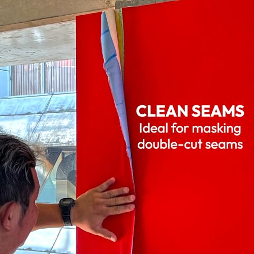 Image of KLASS Cut and Seam Tape for Wallpaper, Working Clean, Non-Adhesive, Blue, 2.36-inches x 216-feet (60mm x 66m), Made in Japan