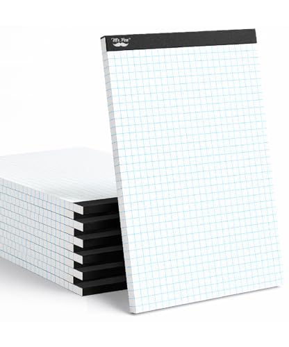 Papel cuadriculado 8.5 x 11 bloc de notas gráfico de matemáticas para cálculo escolar pack de 12