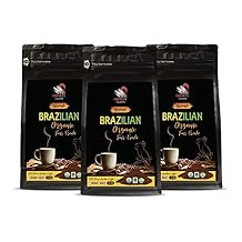 organic coffee low acid - BRAZILIAN GROUND COFFEE ORGANIC, 100% Arabica, Medium Roast, low acidity, Fair Trade, non gmo - ground coffee arabica, 3 Bags 36 Oz