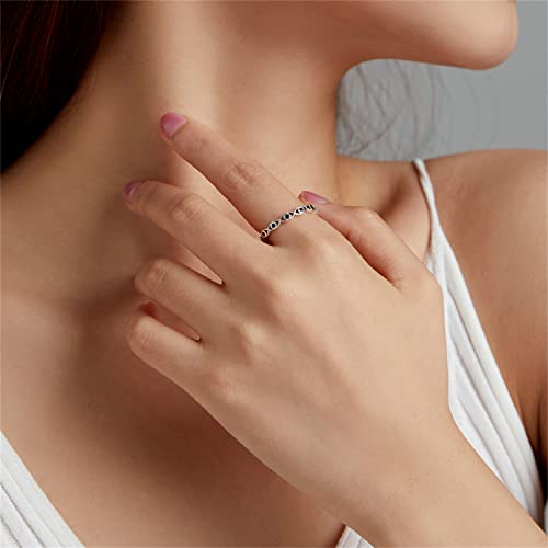 BISAER Evil Eye Ring 925 Sterling Silver with Royal Blue Gemstones Classics Lucky Eye Cubic Zirconia Stacking Eternity Finger Rings Bands Promise Ring for Lover Size 6-9…2