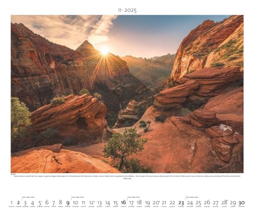 PALAZZI - Landschaft im Licht 2025 Wandkalender, 60x50cm, Posterkalender mit malerische Landschaftsfotografie, hochwertige Naturbilder, eine Reise ... int. Kalendarium: Light on the Land