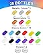 Roizefar Airbrush Farben, Air brush Paint Set 18 Acrylfarben+2 Airbrush Verdünner Kombinat Airbrush-Set für DIY, Aquarell, Ölmalerei usw. Schnelltrocknend, undurchsichtig Neon Farbe 20 ml/Dose