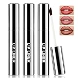 Lip Stain Peel Off, 3 Farben Lipliner Wasserfest Langanhaltend & Präzise Anwenden Farbintensiv Abnehmbar, Peel Off Lip Stain, Langanhaltender Abziehbarer Lippenfleck (Weinrot/Dunkelbraun/Braun)