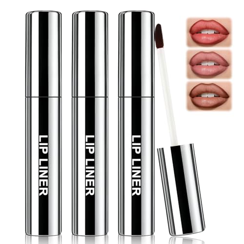 Peel Off Lip Liner Stain, 3PCS Crayon à Lèvres Peel-Off – Encre à Lèvres Longue Tenue & Imperméable, Encre A Lèvre Sans Transfert, Imperméable, Longue Durée, Naturel,Et Durable