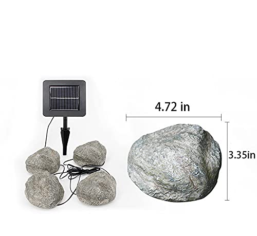 Solar Garden Lights Outdoor Simulation Stone Lamp Waterproof Landscape Night Lights For Lawn/Patio/Path Four Stones #TOP6