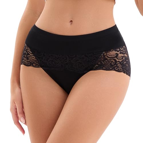 Sexy Lace Women Panties High waisted Tummy Control Comfortable Underwear cotton Female Briefs 5 Pack2