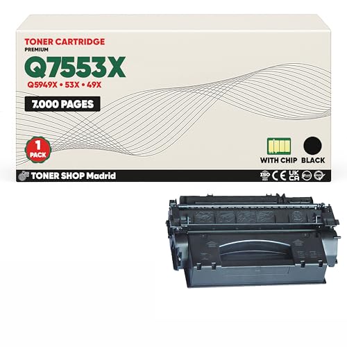 BDink Tóner Compatible HP Q7553X Q5949X Negro con Chip para LaserJet 1320 1320N 1320TN 3390 3392 M 2727 M 2727NF M 2727NFS P 2010 P 2014 P 2015 P 2015D P 2015N Rendimiento 7.000 Páginas