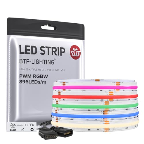 Tira de LED RGBW 16.4FT 896LED/m 12mm ancho BTF-LIGHTING miniatura 1
