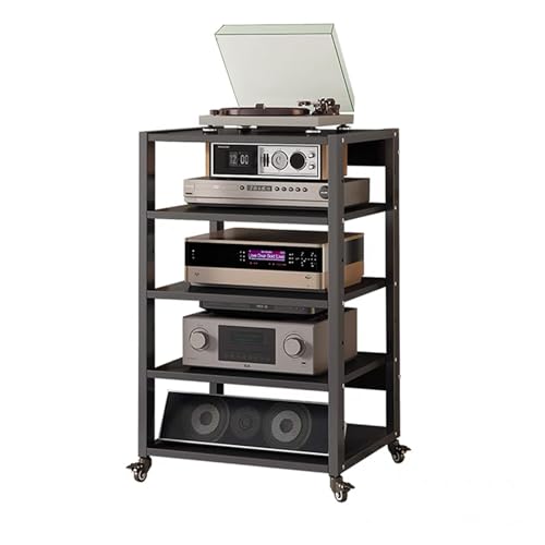 GUAWJRZDP Meuble Rack Audio, Rack Audio, Meuble Hi FI avec Étagère Réglable, Meuble Audio Vidéo Mobile, Meuble Stéréo De Stockage Multimédia, Tour Audio...