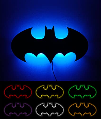 Image of AD INFINITUM 16 Colors LED Wall Lamp with Mobile App Control, Comic Lover, Bat Cave, Night Lamp, for Gift, Kids Room, Gaming Setup, Gaming Room, Man Cave. (Bat Man 16 Colors)