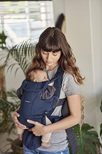 Image of BabyBjorn Baby Carrier Free, Navy Blue, 3D Mesh | Infant Carrier (7-26.5 lbs), Front Facing, Outward Facing, with Back Support, Ergonomic, Lumbar Support