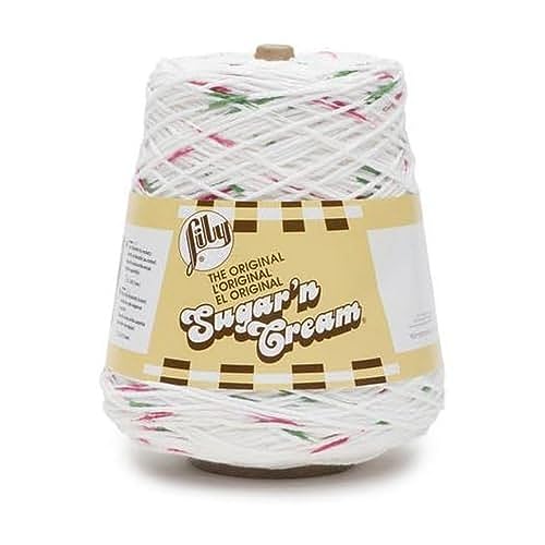 Image of Lily Sugar'N Cream Cones Holly Jolly Yarn - 1 Pack of 400g /14oz - Cotton - 4 Medium - Knitting /Crochet