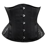 OJEVMLFVQ Corset 5 Buttons Underbust Corset Women Vintage Belt Cinchers 14 Steel Boned Cupless Bustier Corselet(XXL)