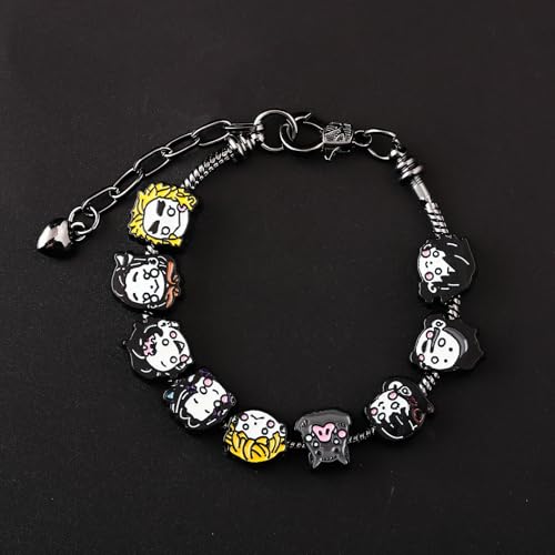 SONGCHANGJEWELRY Anime Slayer Bracelet with 9 Character Charms – Q Style Alloy Chain Featuring Tanjiro, Nezuko, Rengoku, and More – Otaku Gift for Fans and Collectors3