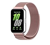 Pulseira Magnética de Metal Milanês para Samsung Galaxy Fit 3 (Rosê, Galaxy Fit3)