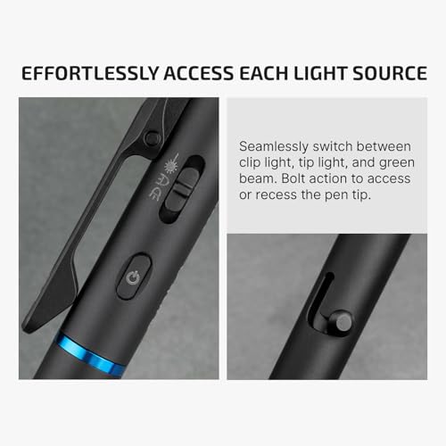 OLIGHT O'Pen 3 EDC Pen Light,120 Lumens with Green Beam, Red and White, USB-C Rechargeable LED Flashlight for Office, Writing, Presentation, Outdoor Uses, Professional Business Gift(Black) - Image 4