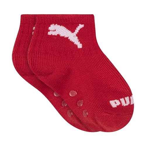 PUMA Unisex Baby Infant Anklet Socks (8-Pack), Grey/Black/Red, 0-12M - image 5