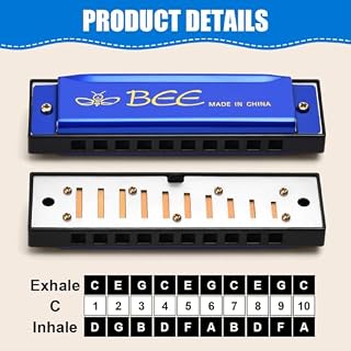 OFFCUP Harmonica Diatonique, 10 Trous Harmonica Blues, 20 tons Diatonique en Do, Harmonica Jouet avec Sac de Rangement pour Débutants Enfants Étudiants Adultes Comme Meilleur Cadeau- Bleu - Les Beatles, Paul McCartney, John Lennon, RIngo Starr, George Harrison OFFCUP Harmonica Diatonique, 10 Trous Harmonica Blues, 20 tons Diatonique en Do, Harmonica Jouet avec Sac de Rangement pour Débutants Enfants Étudiants Adultes Comme Meilleur Cadeau- Bleu – Image 3