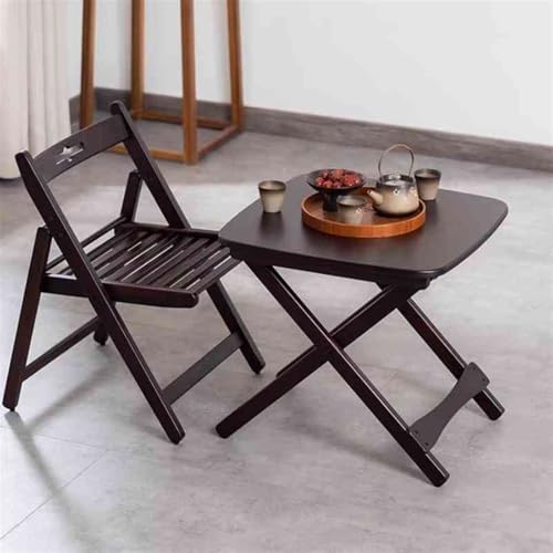 Table basse portable pliante en bambou de camping et balcon 48cm