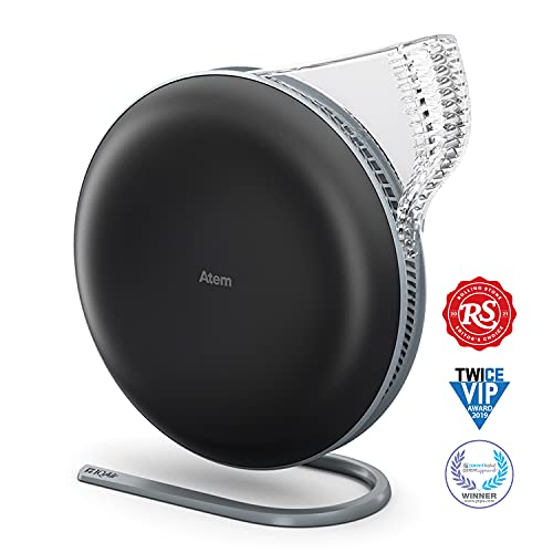 Image of IQAir Atem Desk Air Purifier HyperHEPA Filter, Small Room 150 sq ft (Black)