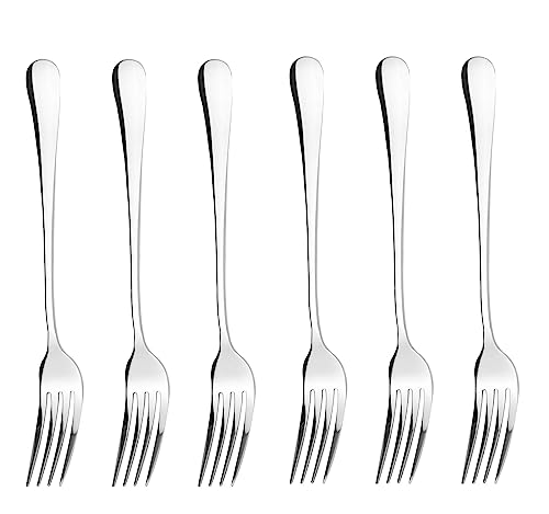 Qinglele 6 Stück Tafelgabeln, Edelstahl 304 Abendessen Gabeln, 175 cm (6,9”)