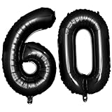 DECORNIJIA Globos de Números Negros de Lámina Orificio para Colgar Autosesellantes y Reutilizables Perfectos para Cumpleaños y Aniversarios Decoración para Fiestas