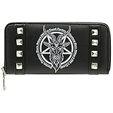 Ro Rox Omnium Monedero Billetero de Piel Sintética con Estampado de Baphomet Gótico Alternativo